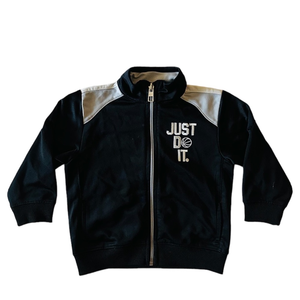 SOLD NIKE Baby Zippered Track Jacket | Black, Gray & White | Size 18M